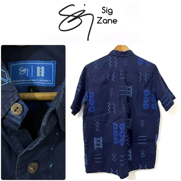 Sig Zane • Hawaii Pacific University • HPU • Men’s Aloha Shirt SMALL - Picture 2 of 7